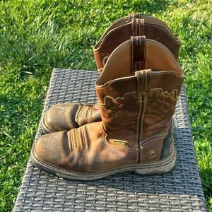 Dan Post Brown Cowboy Western Boots with Leather and Stitching